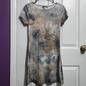 Vintage Floral Grunge Tshirt Dress